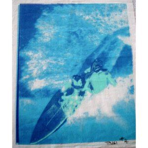 Vintage GOTCHA Tap Out Surf Promotional Silk Screen Print Surfer Ocean Blue